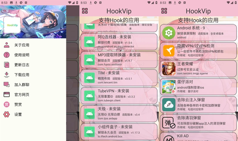 图片[1]-HookVip v4.0.2 | 多软件VIP模块随心解锁，免费畅享会员特权-极客酱